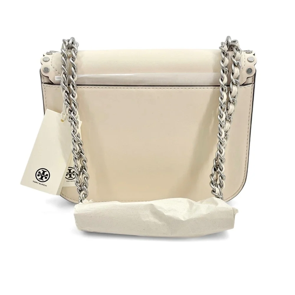 NWT‎ Tory Burch Britten Studded Small Adjustable Shoulder Bag in New Ivory $598